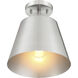 Contemporary 1 Light 10 inch Brushed Nickel Semi-Flush Ceiling Light