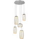 Vessel LED Classic Silver Multi-Pendant Ceiling Light in Amber, 2700K LED