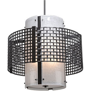 Tweed 4 Light Beige Silver Chandelier Ceiling Light, Double Drum