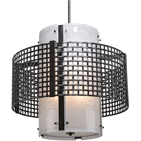Tweed 4 Light Graphite Chandelier Ceiling Light, Double Drum