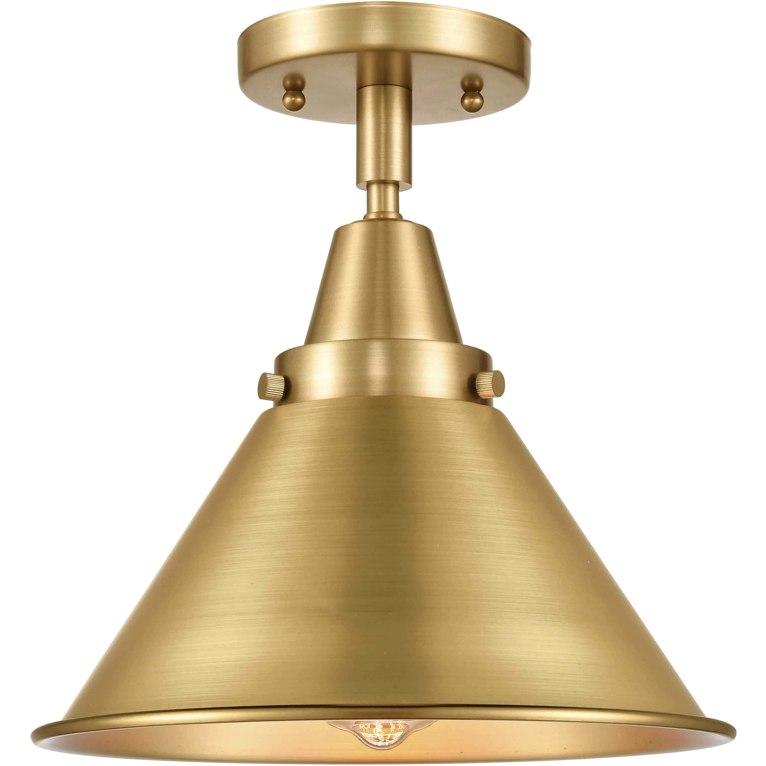 Franklin Restoration Briarcliff 1 Light 10 inch Satin Gold Flush Mount Ceiling Light