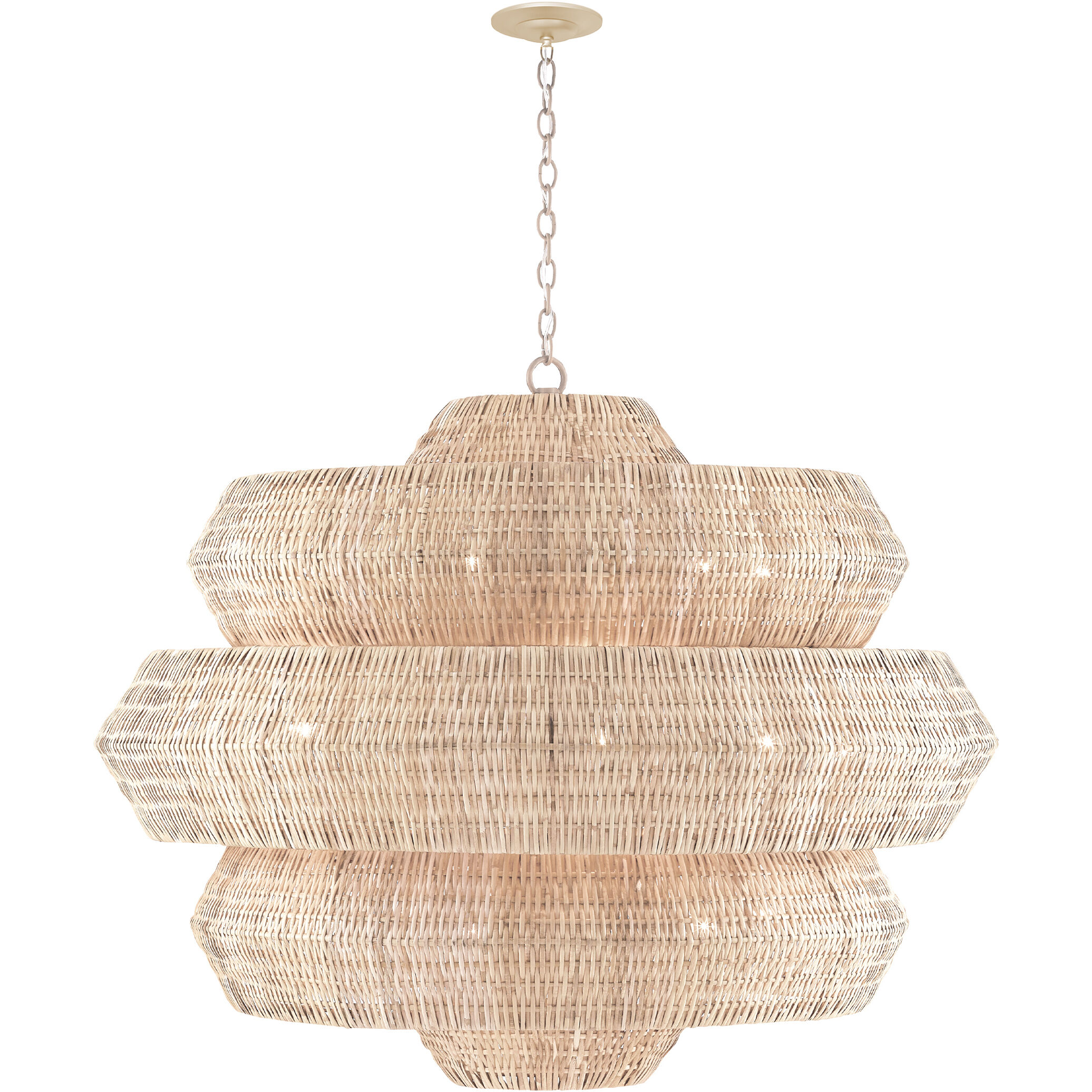 Antibes 18 Light 48 inch Bleached Natural/Snow White Chandelier Ceiling Light, Grande
