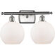 Ballston Athens LED 16 inch Brushed Satin Nickel Bath Vanity Light Wall Light in Matte White Glass, Ballston