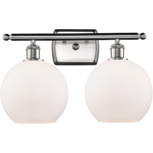 Ballston Athens LED 16 inch Brushed Satin Nickel Bath Vanity Light Wall Light in Matte White Glass, Ballston