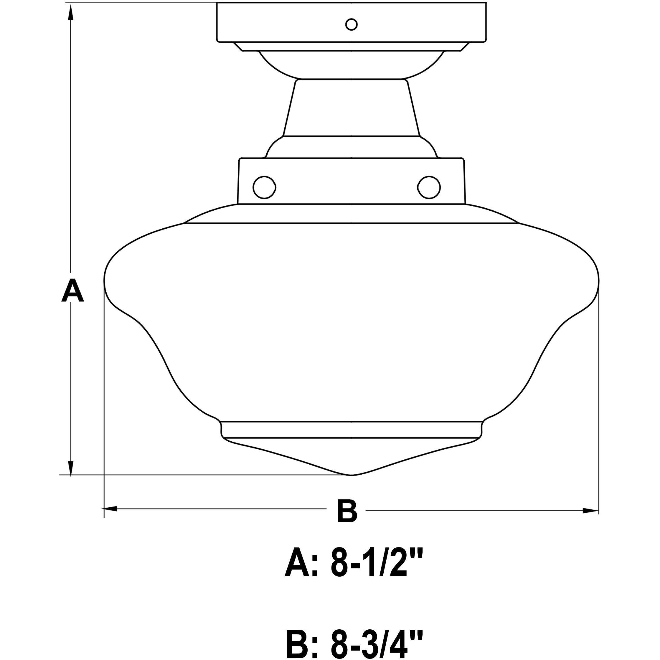 Eastgate LED 8.75 inch Matte Black Semi-Flush Mount Ceiling Light