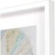 Geometrics Collection Lacquered White Wood Shadow Box Style Framed Art