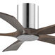 Atlas Irene-5HLK 42 inch Polished Chrome with Walnut Tone Blades Ceiling Mount Paddle Fan, Flush Mounted