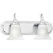 Homestead 2 Light 18 inch Chrome with White Vanity Light Wall Light