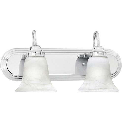 Homestead 2 Light 18 inch Chrome with White Vanity Light Wall Light
