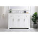 Moore 48 X 22 X 34 inch White and Brushed Nickel with Calacatta Quartz Vanity Sink Set