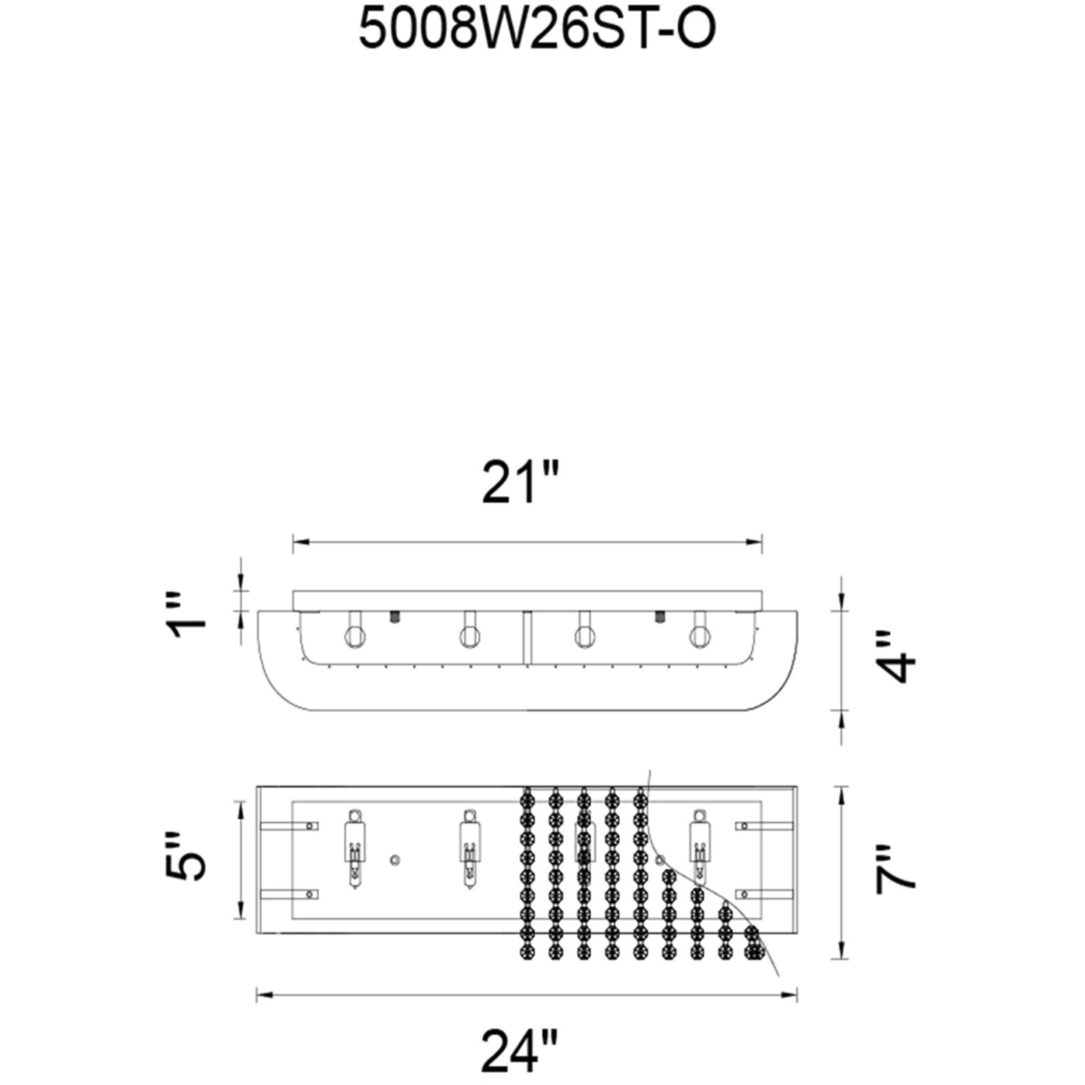 Eternity 4 Light 24 inch Chrome Vanity Light Wall Light