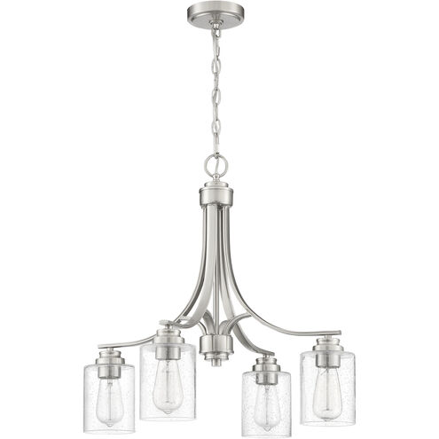 Neighborhood Bolden 4 Light 23 inch Brushed Polished Nickel Chandelier Ceiling Light in Clear Seeded, Neighborhood Collection