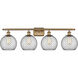 Ballston Farmhouse Chicken Wire LED 36 inch Brushed Brass Bath Vanity Light Wall Light, Ballston