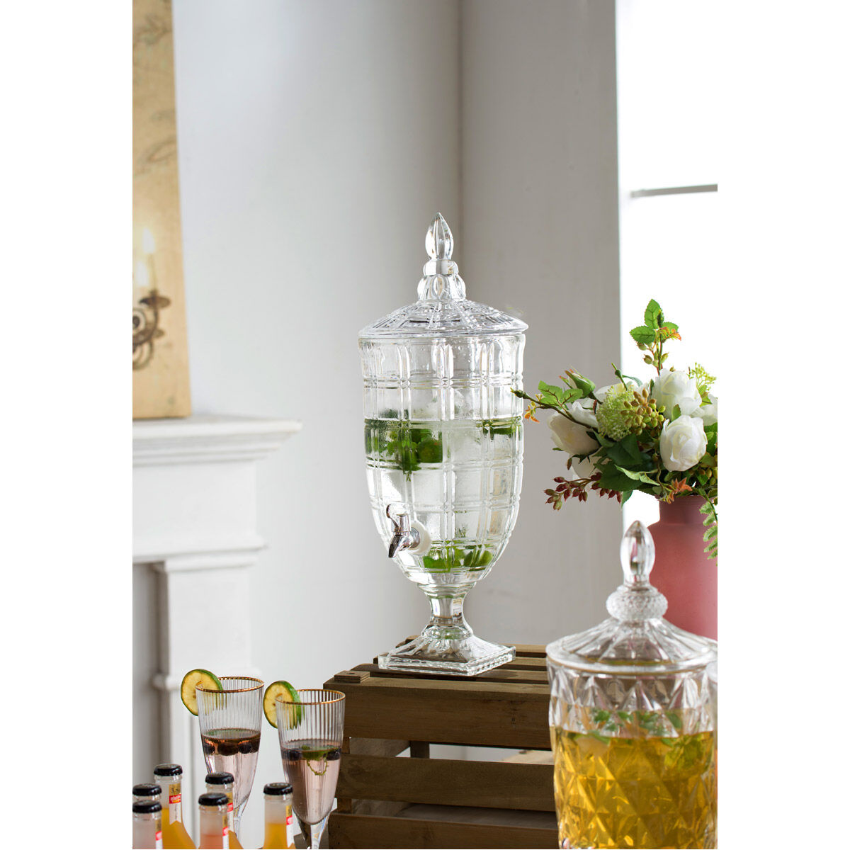 Anita Clear and Polished Silver Drink Dispenser