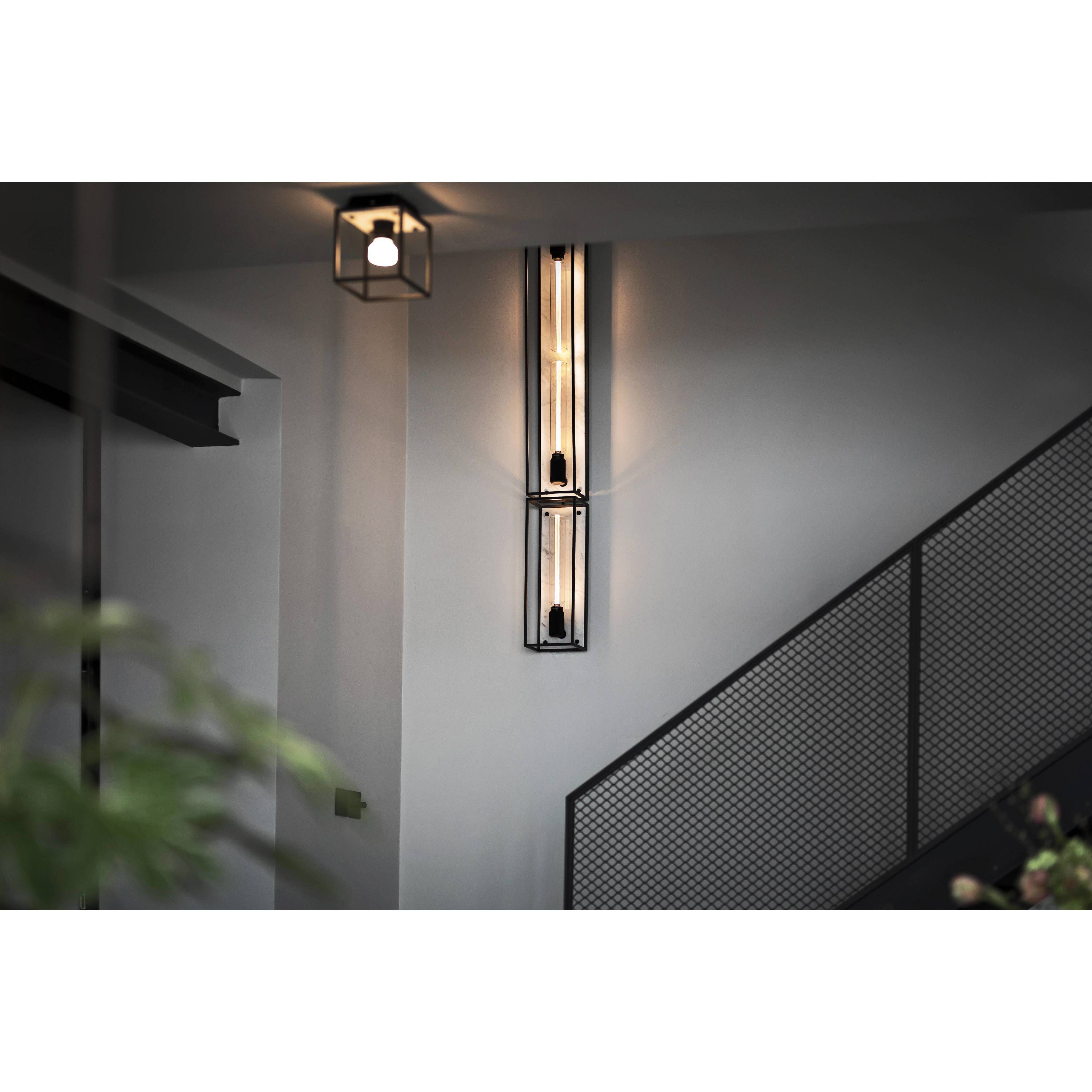 Caged Wall Light in White Marble