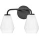 Gio LED 14.75 inch Black Bath Light Wall Light