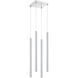 Forest LED 9.5 inch Chrome Chandelier Ceiling Light in 4, 15, Chrome Steel