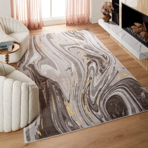 Ayda 130 X 94 inch Black/Grey Rug in 8 x 11