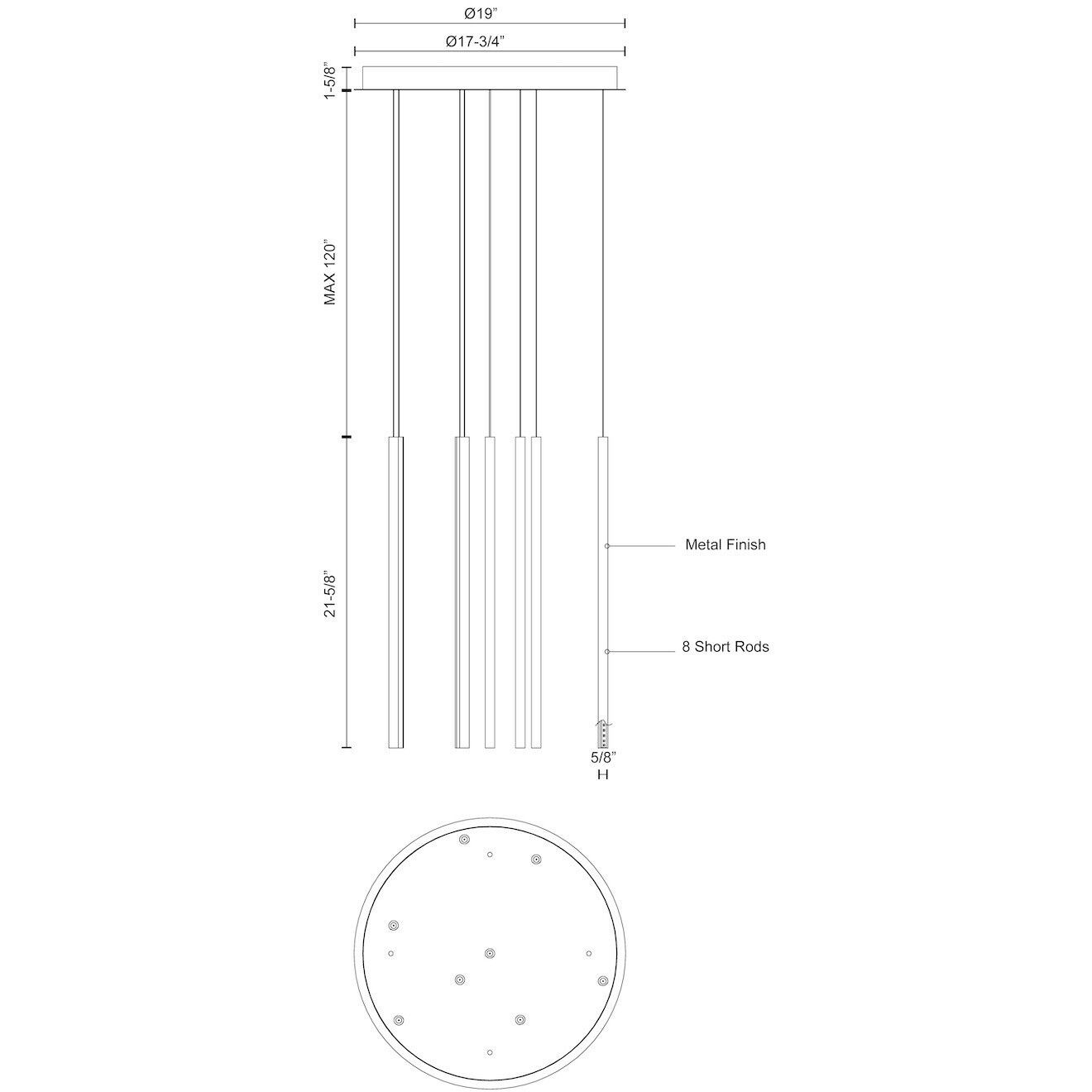 Chute LED 19 inch White Multi-Pendant Ceiling Light