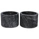 Syma 6 X 4 inch Decorative Candle Holder in Black Marble, Set of 2