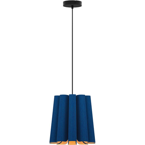 Renata 1 Light 12.6 inch Black Pendant Ceiling Light in Blue/Ash, 13 in, WEP Collection