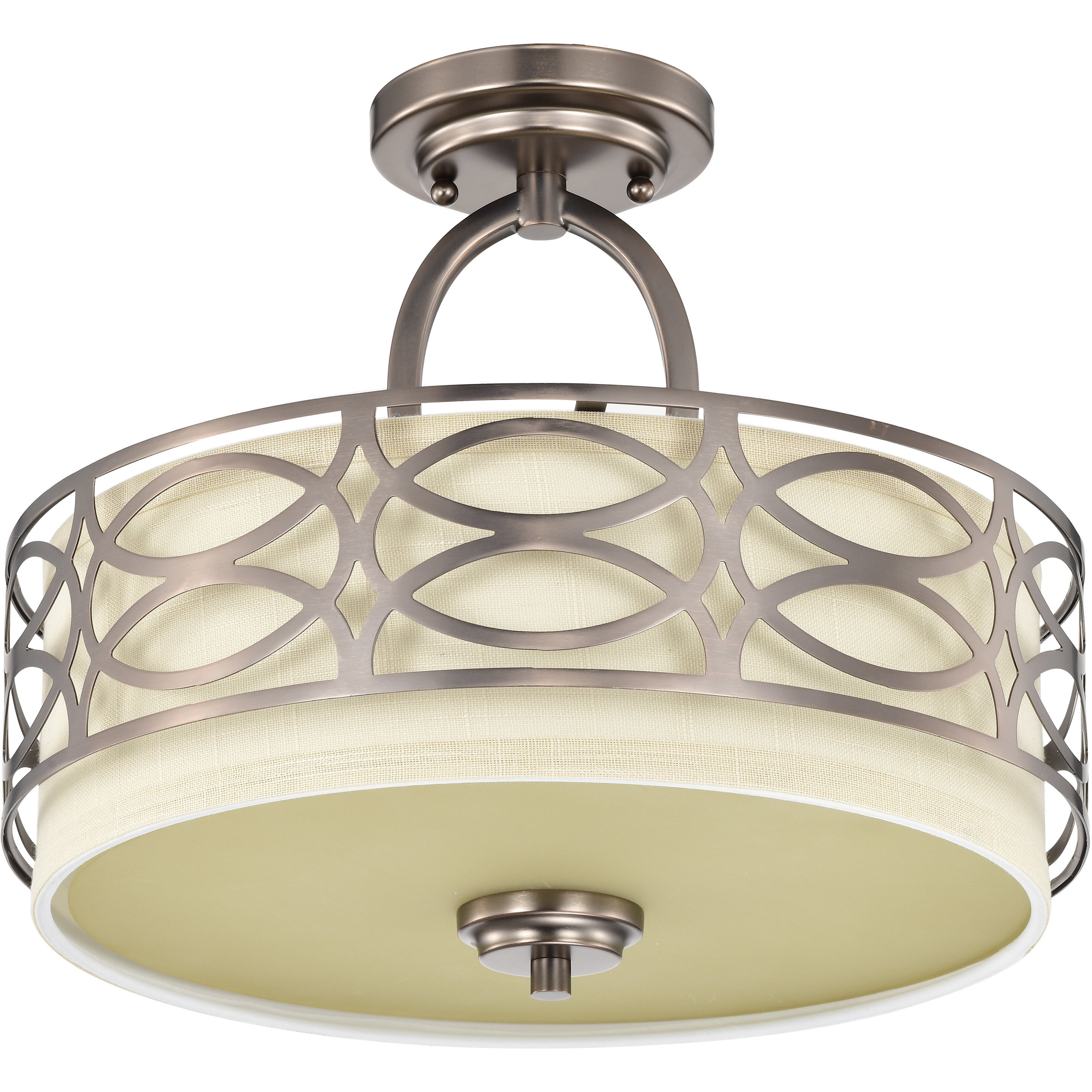 Harlow 3 Light 15 inch Hazel Bronze Semi Flush Mount Ceiling Light