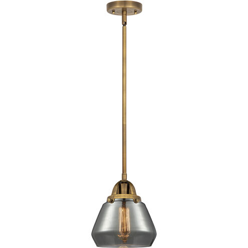 Nouveau 2 Fulton 1 Light 6.75 inch Brushed Brass Mini Pendant Ceiling Light in Incandescent, Plated Smoke