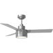 Jovie 44 LED 44 inch Brushed Steel with Silver/American Walnut reversible blades Indoor/Outdoor Ceiling Fan