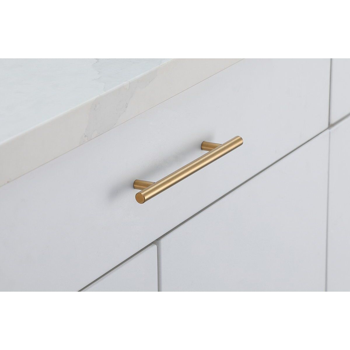 Quinn Brass Hardware Drawer Pull, Set of 10