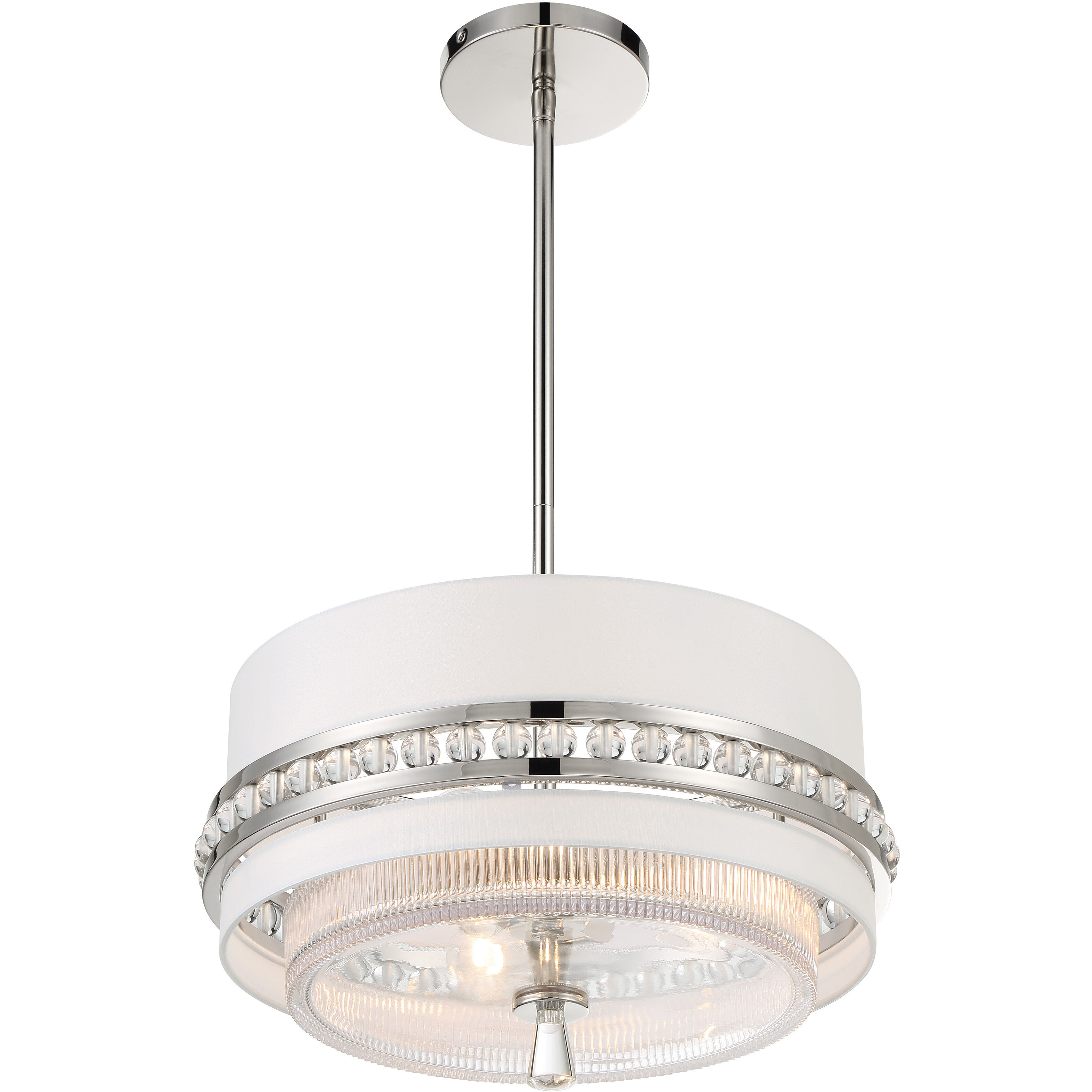 Sutton 3 Light 18.38 inch Polished Nickel Semi Flush And Pendant Ceiling Light