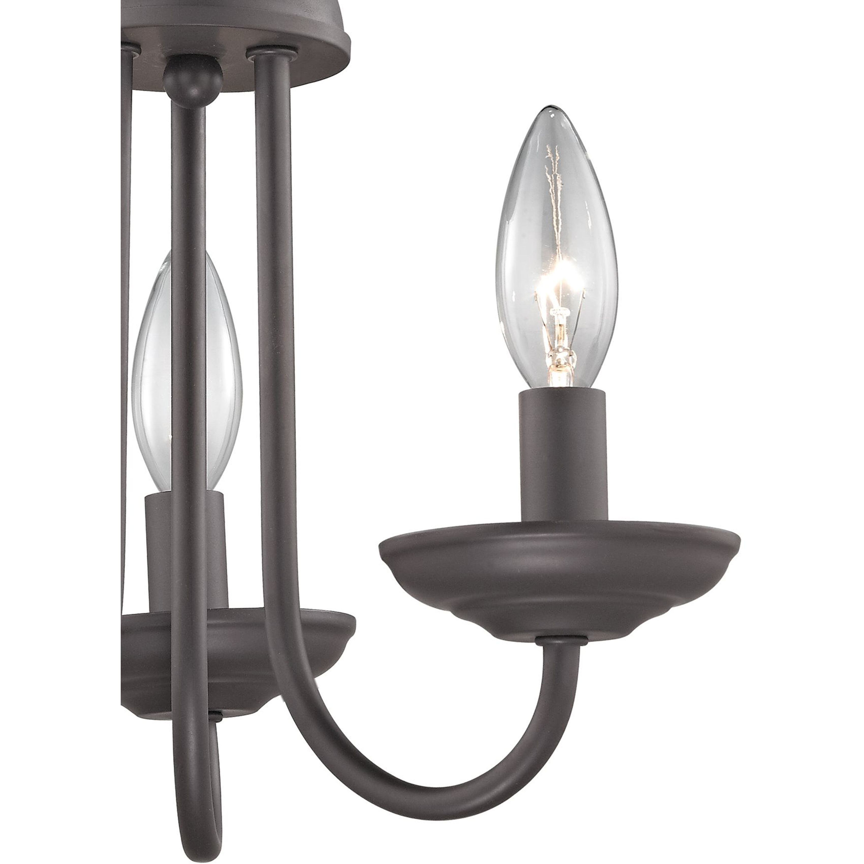 Montgomery 3 Light 12 inch Oil Rubbed Bronze Chandelier Ceiling Light