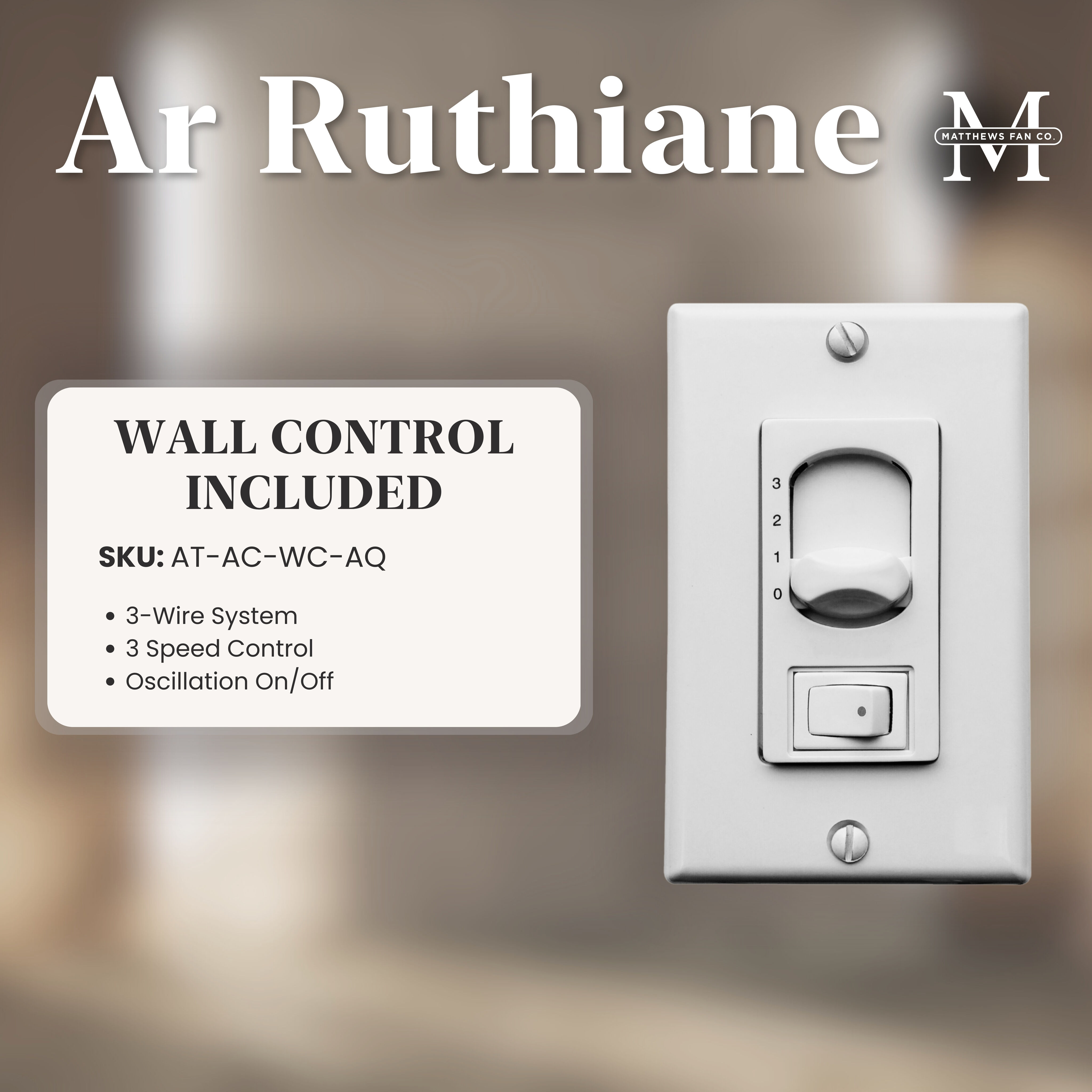 Matthews-Gerbar Ar Ruthiane 16 inch Gloss White with Solid Mahogany Wood Blades Rotational Ceiling Fan, Matthews-Gerbar