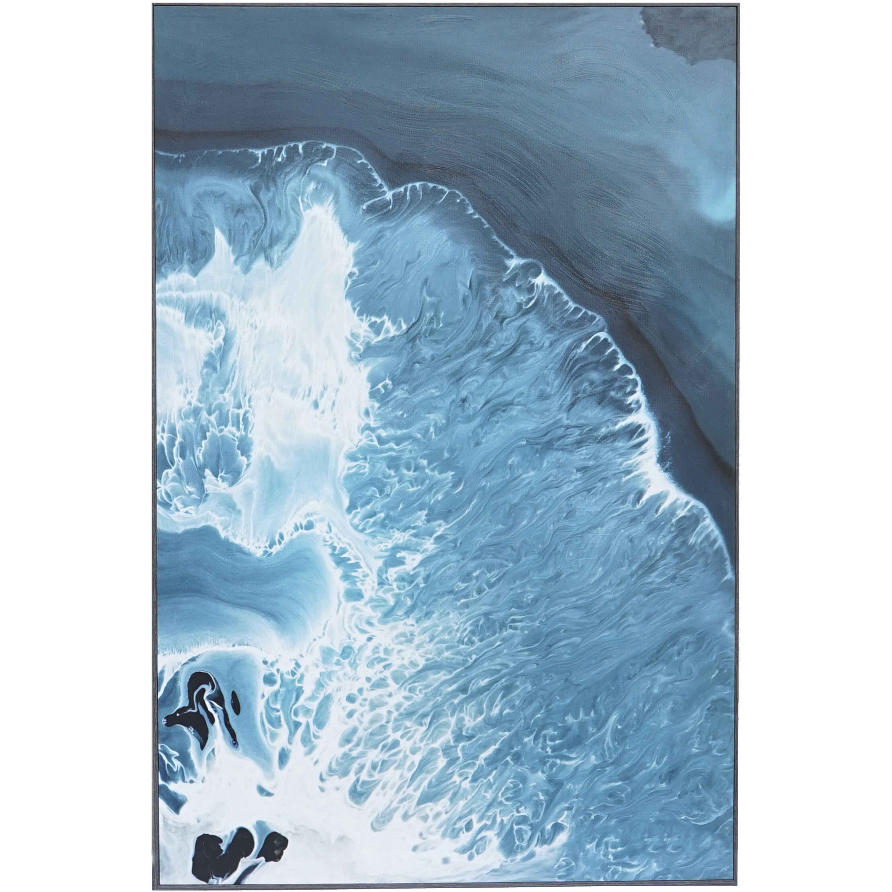 Aquamarine Distressed Brown Luxe Art, Set Of 2