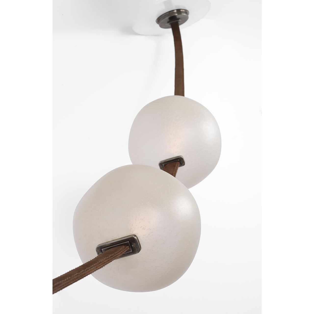Anne-Marie Barton Dune LED 8 inch Russet Suede and Mottled Pewter Belted Light Ceiling Light