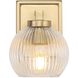 Yep Elliott Vanity Wall Light in Brushed Champagne Brass, Ribbed