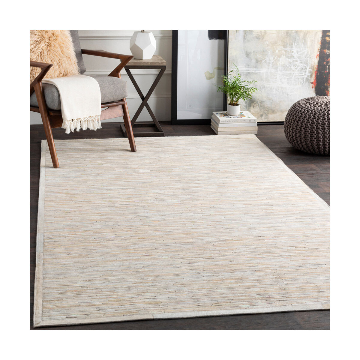 Zander 36 X 24 inch White/Cream/Beige/Taupe Rugs