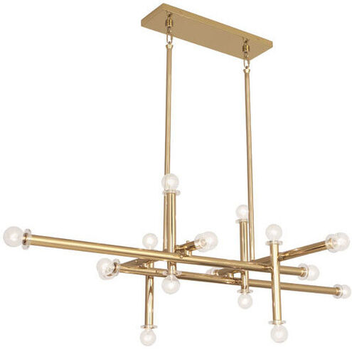 Jonathan Adler Milano 16 Light 28 inch Polished Brass Chandelier Ceiling Light