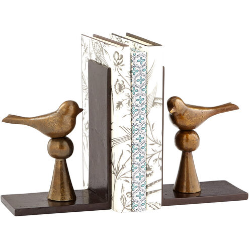 Birds and Books Antique Brass Books