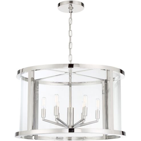 Devon 6 Light 24 inch Polished Nickel Chandelier Ceiling Light