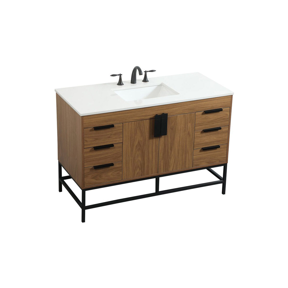 Eugene 48 X 22 X 34 inch Walnut Brown Vanity Sink Set
