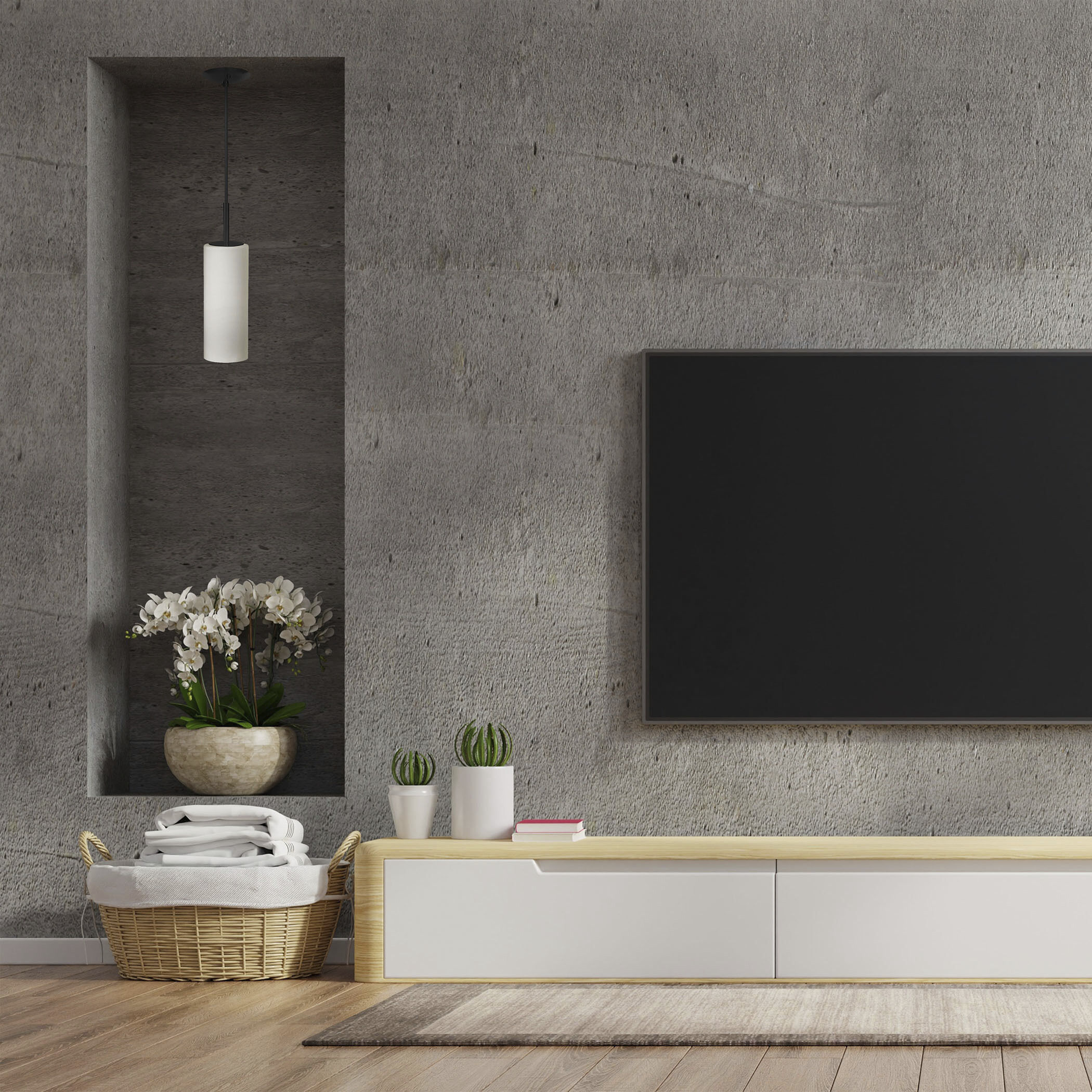 Paza 1 Light 4 inch Matte Black with White Pendant Ceiling Light