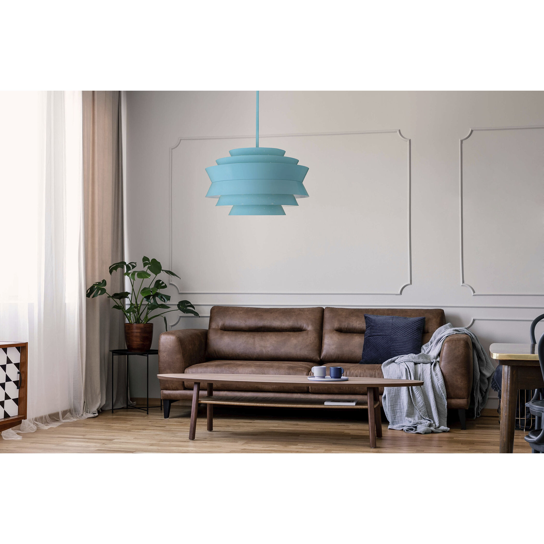 Pierce 3 Light 23 inch Egg Blue Pendant Ceiling Light