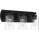 Hendrix 3 Light 20.5 inch Flat Black Vanity Light Wall Light