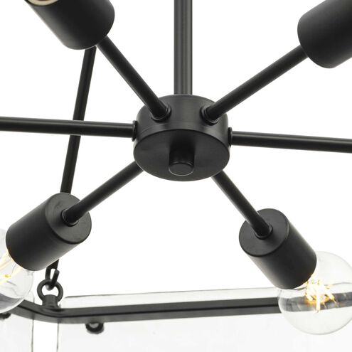 Rivera 6 Light 30 inch Matte Black Chandelier Ceiling Light, Design Series