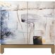 Gianas Designer White with Multicolor and Champagne Gold Cabinet