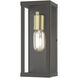 Gaffney 1 Light 11 inch Bronze with Antique Gold Finish Accents Outdoor Wall Lantern, Medium