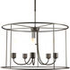 Portico 5 Light 32 inch Coastal Dark Smoke Outdoor Pendant in Opal, Drum