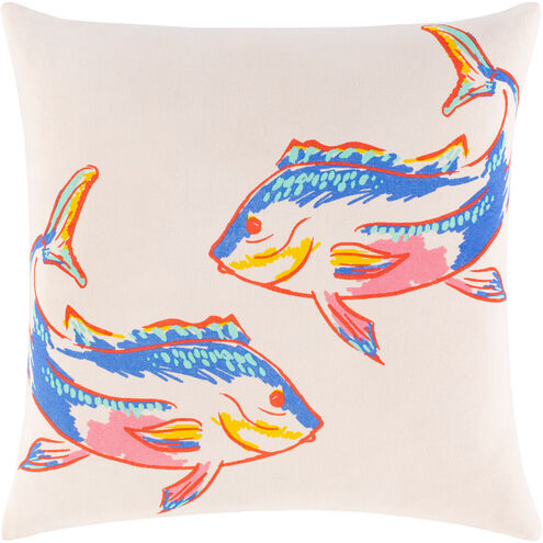 Sea Life 18 X 18 inch Cream/Bright Blue/Bright Pink/Bright Orange Pillow Kit, Square