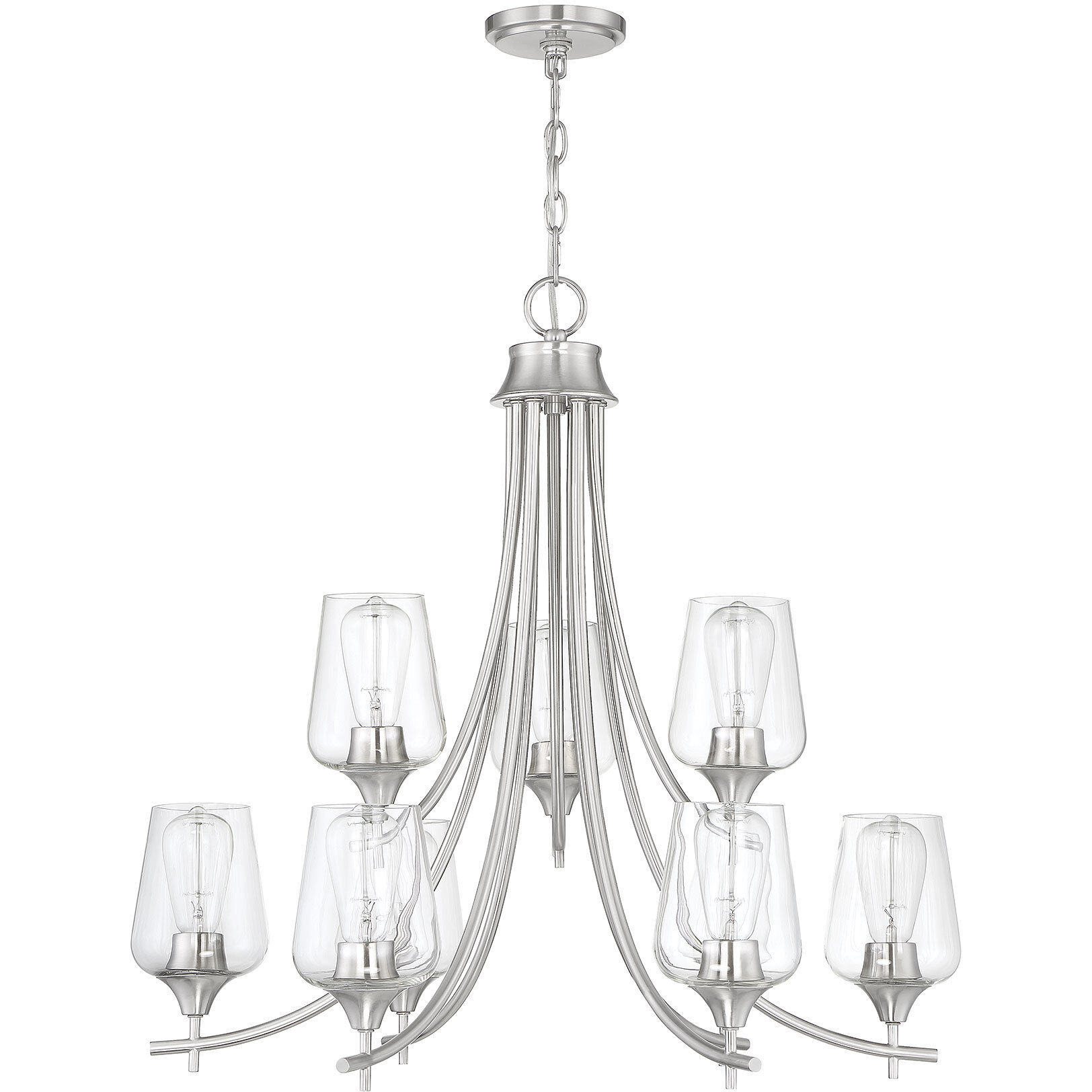 Octave 9 Light 30 inch Satin Nickel Chandelier Ceiling Light, Essentials