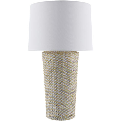 Allura 30 inch 150 watt Natural and Electroplated Accent Table Lamp Portable Light
